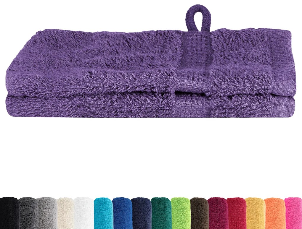 vidaXL Πετσέτες 2 pcs Μοβ 15 x 21 cm Βαμβάκι