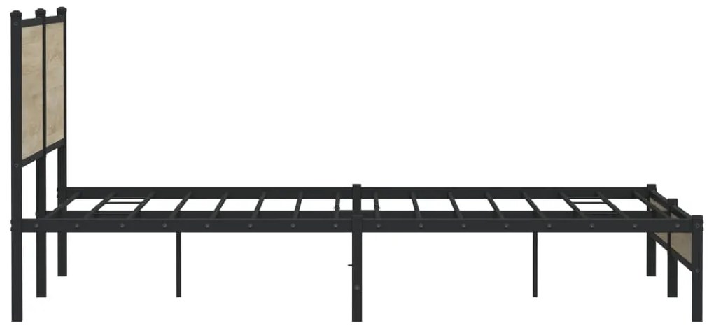 vidaXL Σκελετός Κρεβ. Χωρίς Στρώμα Sonoma Δρυς 180x200 εκ. Μεταλλικό