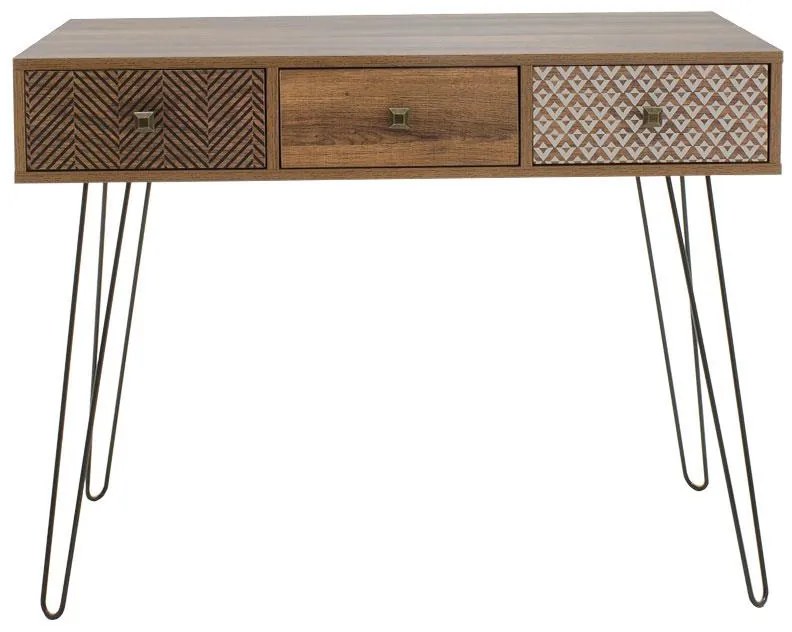 Κονσόλα Boho καρυδί με μεταλλικά πόδια 100x50,5x74,5εκ 100x50.5x74.5 εκ.
