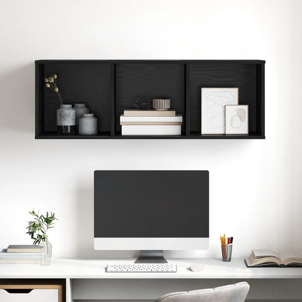 vidaXL Ντουλάπι TV Μαύρη δρυς 37 x 37 x 107 εκ Επεξεργασμένο ξύλο