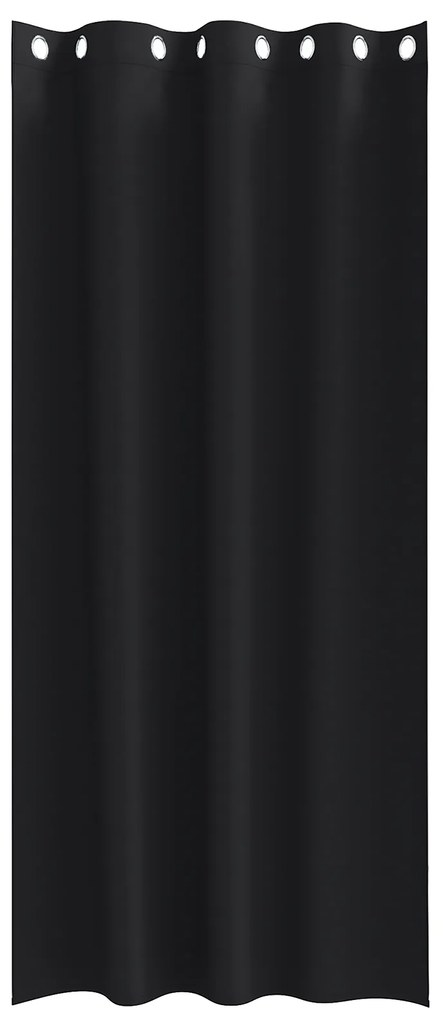 vidaXL Κουρτίνες με κουρτίνες 2 pcs Μαύρο 225 x 140 εκ. Πολυεστέρας