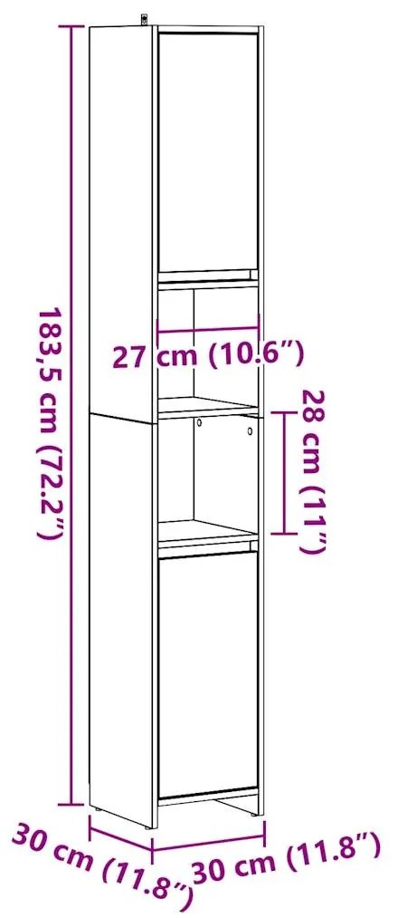 ΣΤΗΛΗ ΜΠΑΝΙΟΥ ΓΚΡΙ ΣΚΥΡΟΔΕΜΑΤΟΣ 30X30X183,5 ΕΚ. ΕΠΕΞ. ΞΥΛΟ 856063