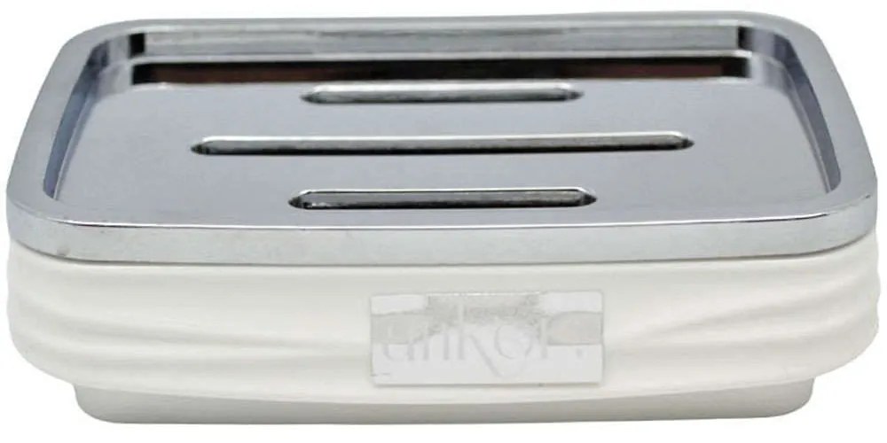 Σαπουνοθήκη Luna 830091 8,5x12x3,5cm White-Silver Ankor Plastic