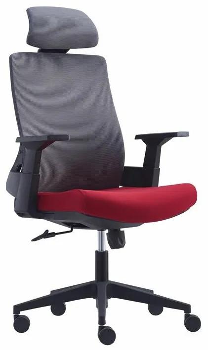 Καρέκλα γραφείου Mesa 436, Μπορντώ, Γκρι, 116x64x66cm, 15 kg, Με μπράτσα, Με ρόδες, Μηχανισμός καρέκλας: Κλίση | Epipla1.gr