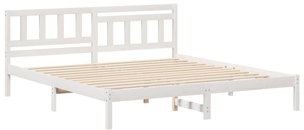 vidaXL Σκελετός Κρεβατιού Λευκό 180 x 200 cm Συμπαγές ξύλο πεύκου