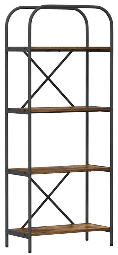 vidaXL Ράφι Βιβλίων Καπνιστή δρυς 60 x 30 x 146 εκ Επεξεργασμένο ξύλο