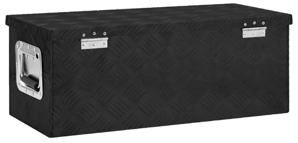 vidaXL Κουτί Αποθήκευσης Μαύρο 70 x 31 x 27 εκ. από Αλουμίνιο