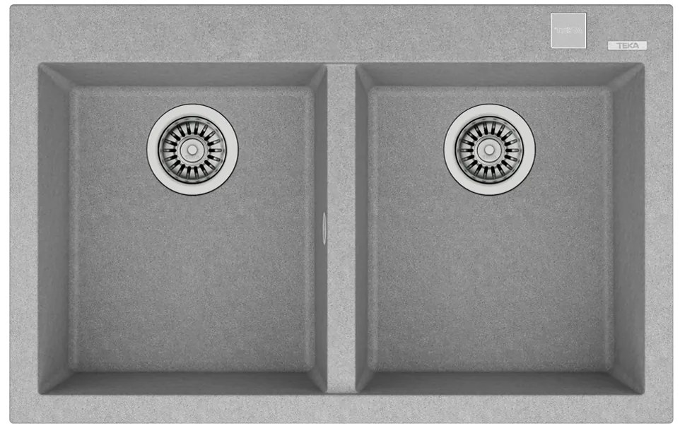 Teka Forsquare 2C 790 TG Stone Grey Ένθετος Γρανιτένιος Νεροχύτης 80cm