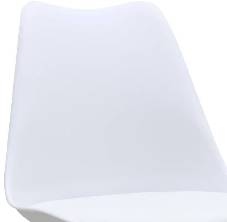 Καρέκλα τραπεζαρίας Viva Megapap PP - PU λευκό - ξύλινο λευκό πόδι 48,5x54x80εκ.