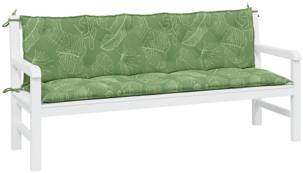 vidaXL Μαξιλάρια Πάγκου Κήπου 2 τεμ. Σχέδιο Φύλλων από Ύφασμα Oxford