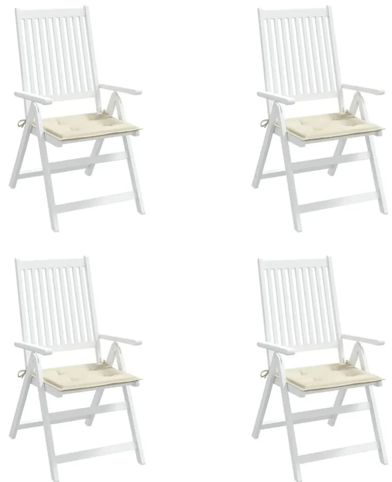 Μαξιλάρια Καρέκλας Κήπου 4 τεμ. Κρεμ 50x50x3 εκ. Ύφασμα Oxford - Κρεμ