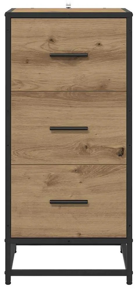 vidaXL Πλαϊνό γραφείο με συρτάρι artisan δρυς 35.5 x 35 x 76 εκ