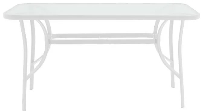 Τραπέζι Valor μέταλλο λευκό-γυαλί 120x70x70εκ 120x70x70 εκ.