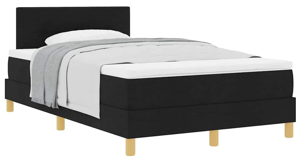 vidaXL Κρεβάτι box spring με στρώμα Μαύρο 120 x 190 cm ύφασμα