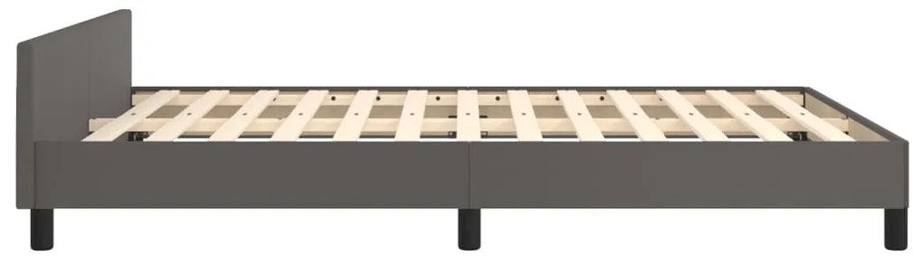 vidaXL Πλαίσιο Κρεβατιού με Κεφαλάρι Γκρι 140x190εκ. Συνθετικό Δέρμα