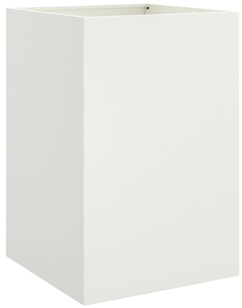 vidaXL Ζαρντινιέρα Λευκή 52x48x75 εκ. από Χάλυβα Ψυχρής Έλασης