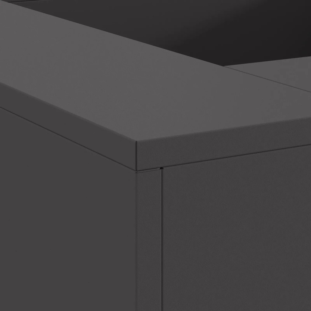 vidaXL Τζάκι Τετράγωνο Μαύρο 80x80x40 εκ. Ατσάλι
