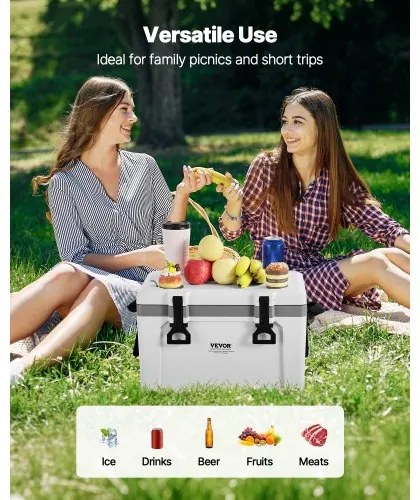 VEVOR Portable Cooler 26 QT Insulated Cooler 38 Can Capacity with Handles Strap