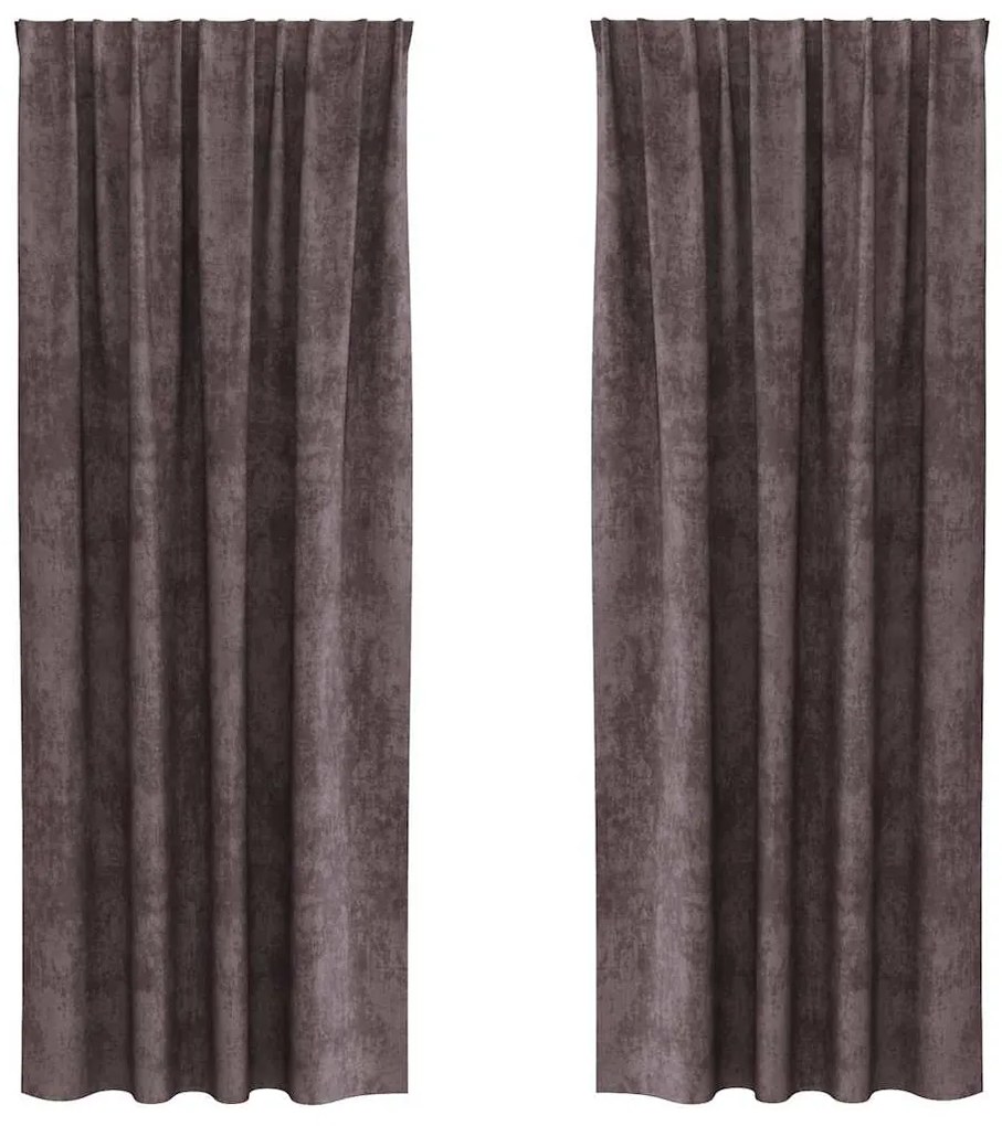 vidaXL Κουρτίνα με κουρτίνες 2 pcs Καφέ 225 x 140 εκ. Βελούδο