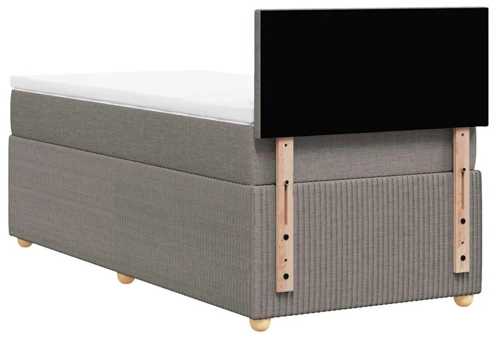 vidaXL Κρεβάτι Boxspring με Στρώμα Taupe 100 x 200 εκ. Υφασμάτινο
