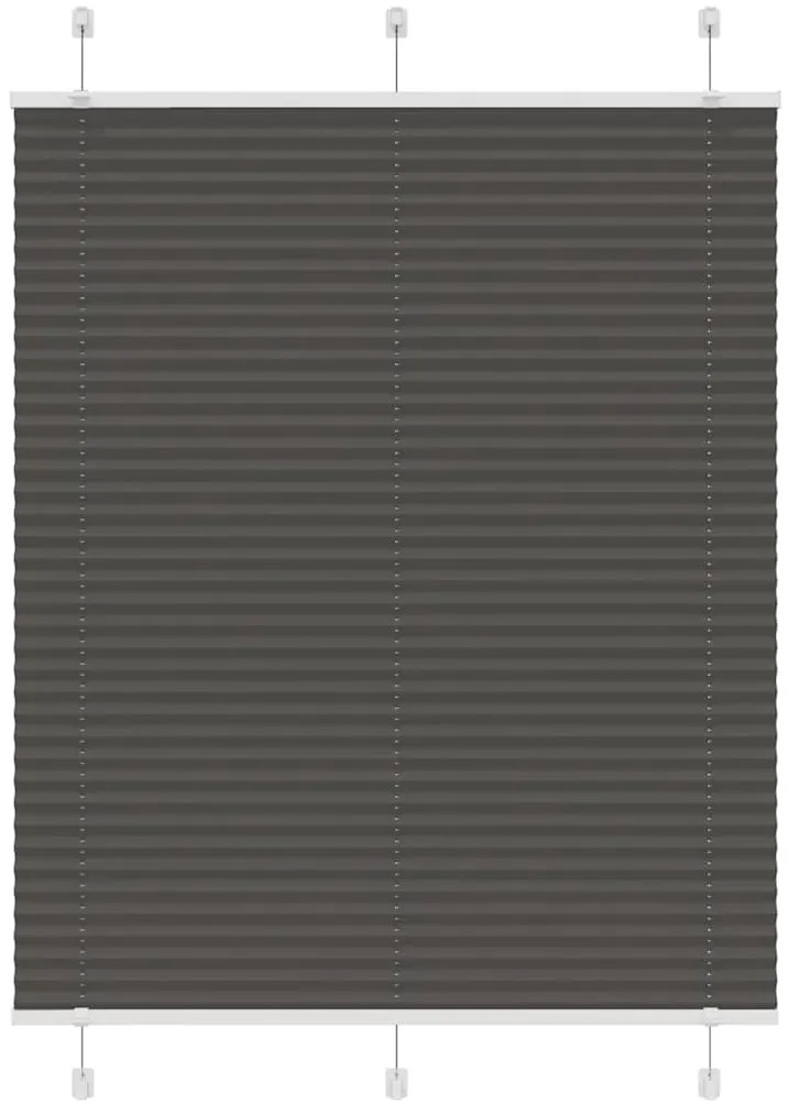 vidaXL Πλισέ περσίδα Μαύρο 110x150 cm Πλάτος υφάσματος 109,4 cm