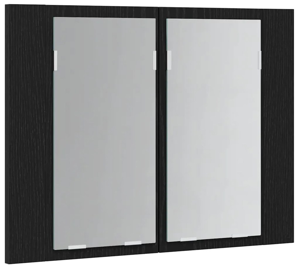 vidaXL Ντουλάπι μπάνιου με καθρέφτη Μαύρη δρυς 60 x 12 x 45 εκ.