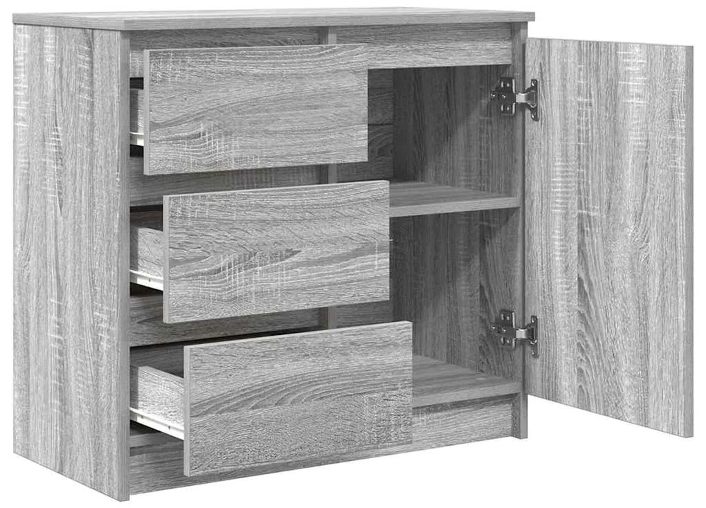 vidaXL Συρταριέρα με Συρτάρια Γκρι Sonoma 71x35x65 εκ. από Επεξ. Ξύλο
