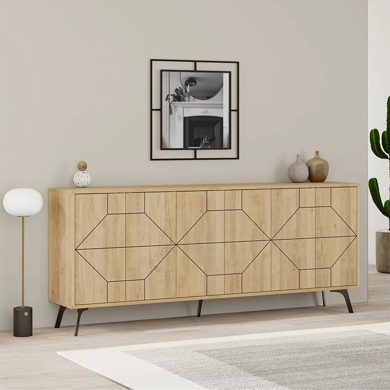 Μπουφές Dune Megapap χρώμα φυσικό οξιάς 184x35x77,4εκ.