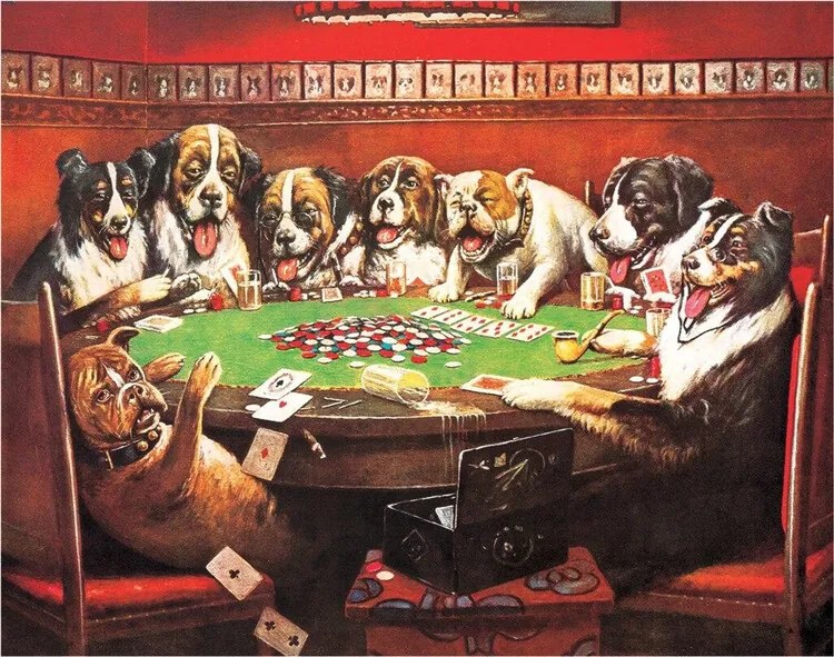 Μεταλλική πινακίδα DRUKEN DOGS PLAYING CARDS