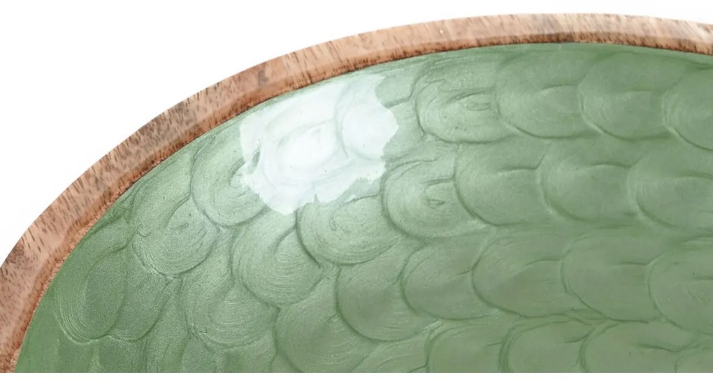 Μπολ για Ορεκτικά Home ESPRIT Πράσινο Φυσικό Ξύλο από Μάνγκο Σύγχρονη Λακαρισμένο 30 x 30 x 7 cm