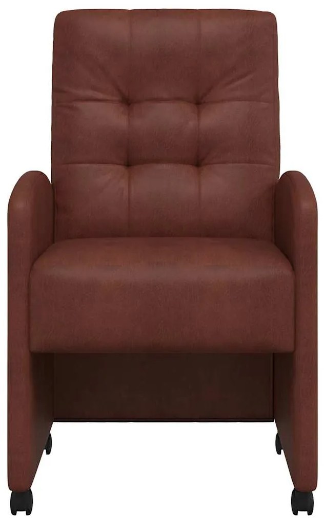 vidaXL Καρέκλες Φαγητού με Ρόδες 2 pcs Λαμπερό καφέ 58 x 67 x 97 εκ