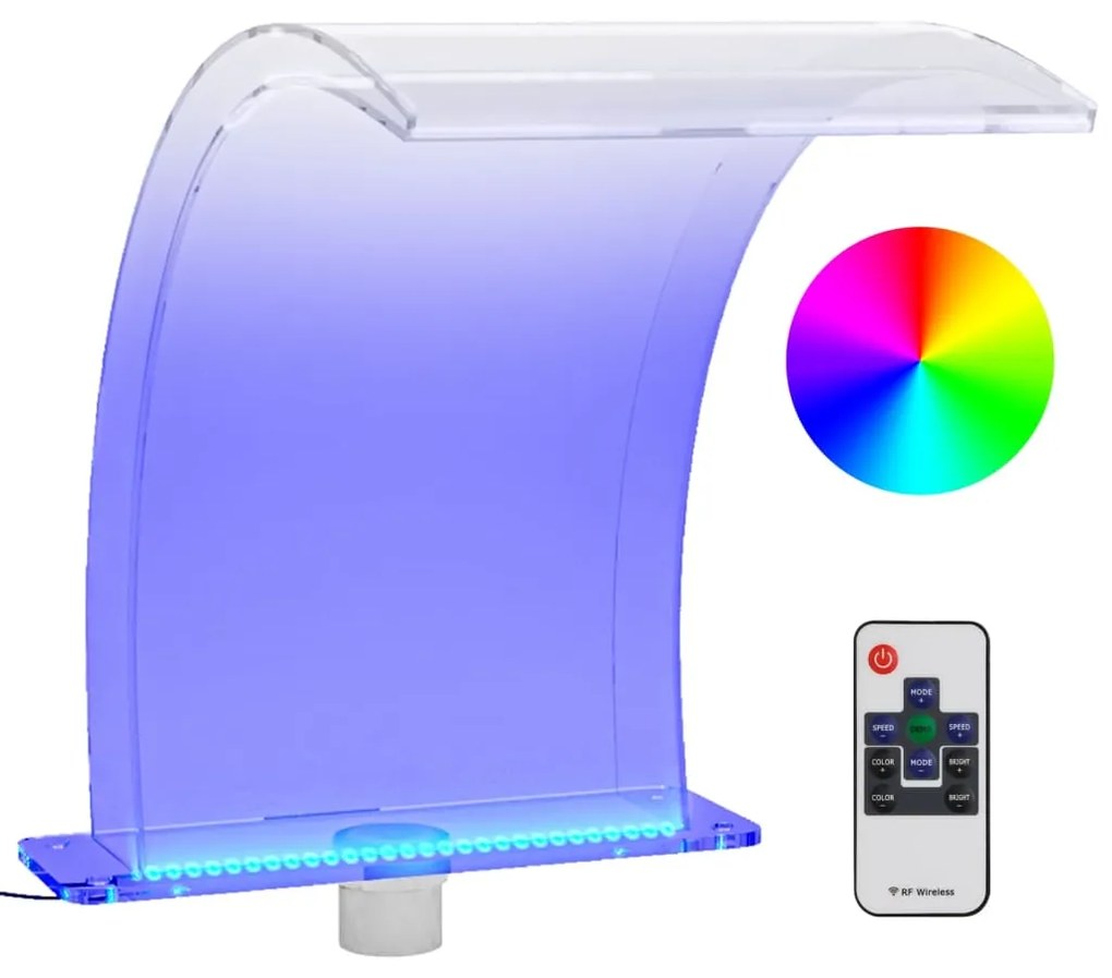 vidaXL Σιντριβάνι Πισίνας με RGB LED & Σετ Βυσμάτων 50 εκ. Ακρυλικό