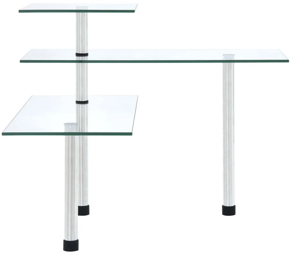 vidaXL Ράφι Κουζίνας Γωνιακό Τριώροφο από Ψημένο Γυαλί