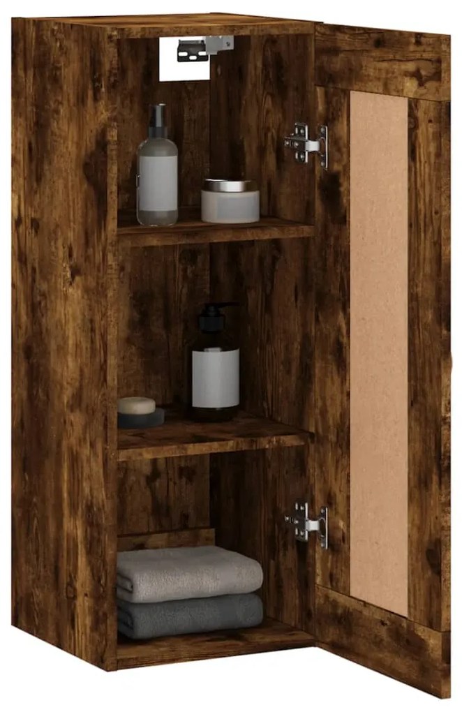 vidaXL Ντουλάπι Τοίχου Καπνιστή Δρυς 34,5 x 34 x 90 εκ. Επεξεργ. Ξύλο