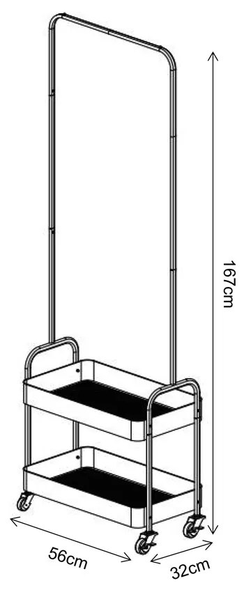 ARMARIO ΝΤΟΥΛΑΠΑ ΜΑΥΡΟ 56x31xH152cm - 18-0009