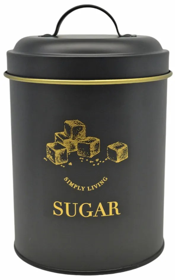 Βάζο Με Διακόσμηση Sugar Μαύρο/Χρυσό Μέταλλο 11.5x11.5x17cm ANKOR