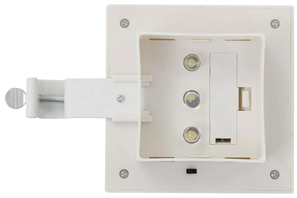 vidaXL Φωτιστικά Εξωτ. Χώρου Ηλιακά 12 τεμ. LED Τετράγωνα Λευκά 12 εκ.