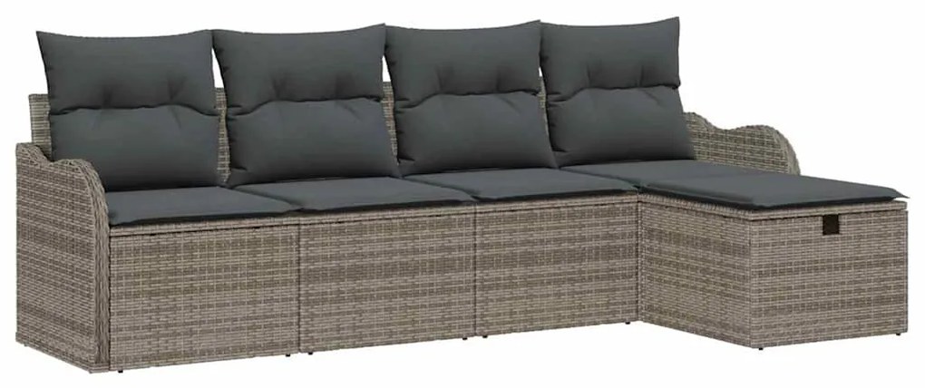 vidaXL Σετ Καναπέ Κήπου 5 pcs Γκρι 231 x 117 x 85 εκ Πολυ ράταν