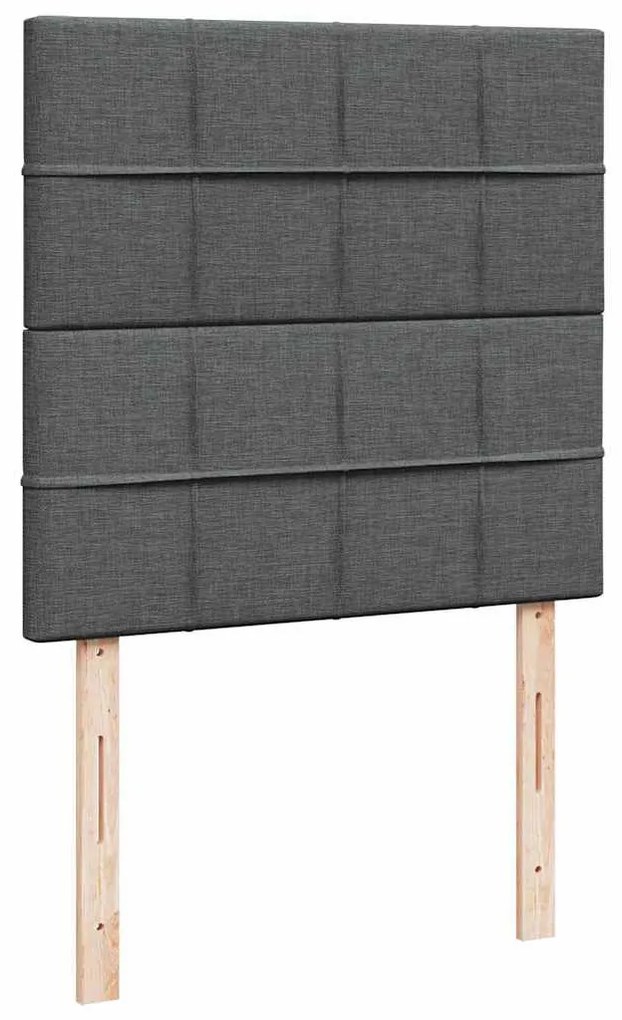 Οθωμανικό κρεβάτι με στρώμα σκούρο γκρι 90x190cm ύφασμα 3313120
