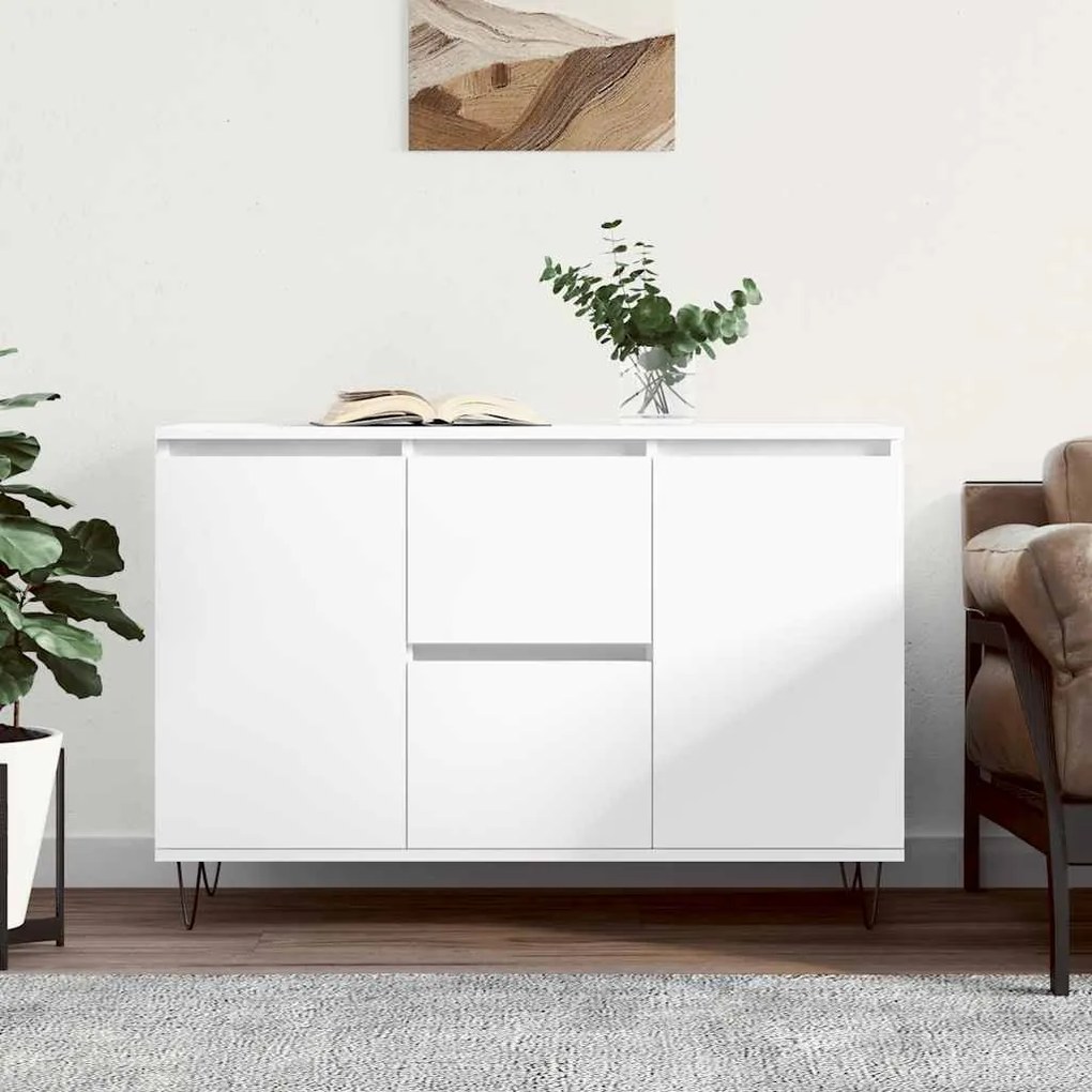 vidaXL Μπουφές Λευκός 101,5 x 35 x 70 εκ. από Επεξεργασμένο Ξύλο