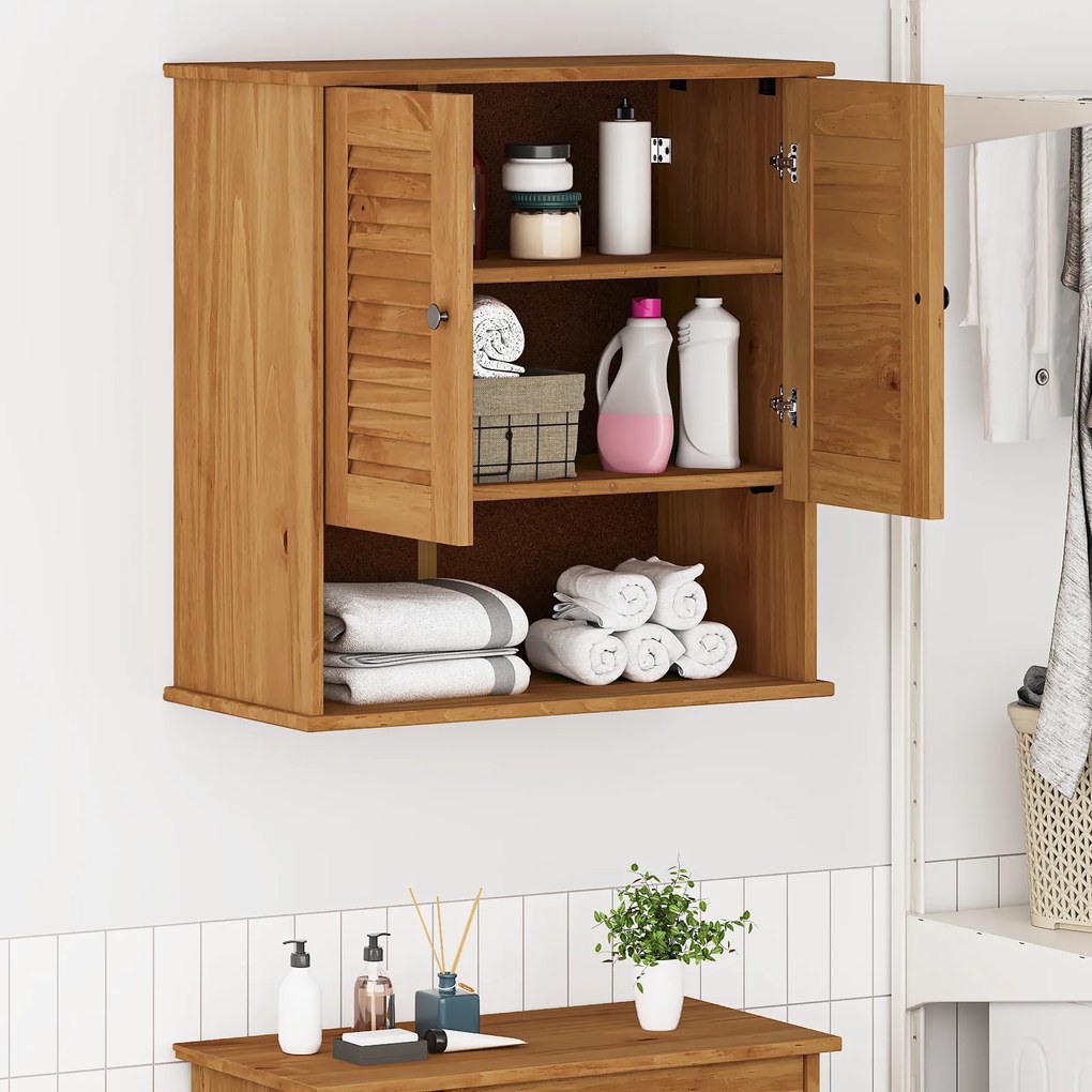 vidaXL Τοίχου Ντουλάπα Μπάνιου καφέ μελί 67.5 x 34 x 71.5 εκ.