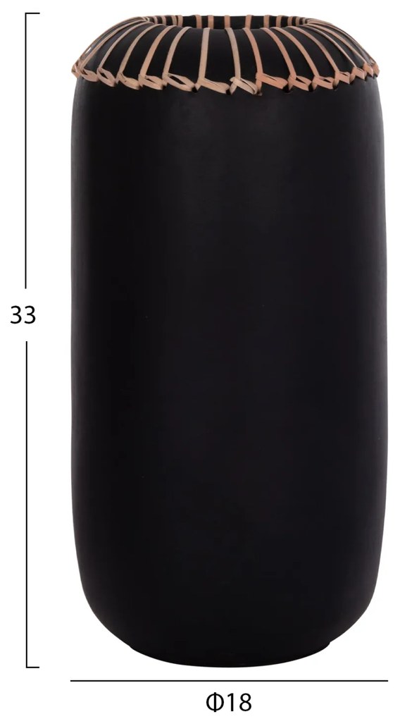 ΕΠΙΤΡΑΠΕΖΙΟ ΔΙΑΚΟΣΜΗΤΙΚΟ ΒΑΖΟ LENNOX HM4675.01S TΕΡΑΚΟΤΑ ΣΕ ΜΑΥΡΟ--Φ18x33Υεκ. (1 Τεμμάχια)