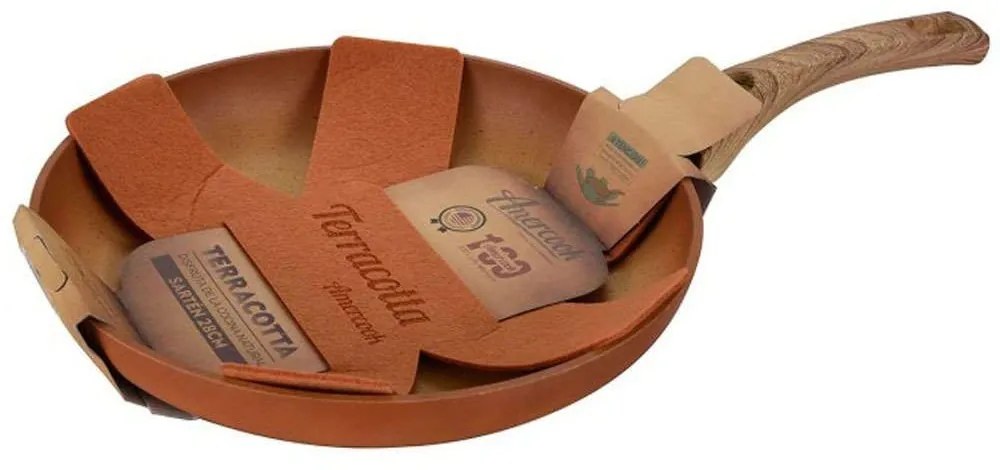 Τηγάνι Αντικολλητικό Terracotta ΑC850124 Φ24cm Natural-Terracotta Marva 24cm Αλουμίνιο