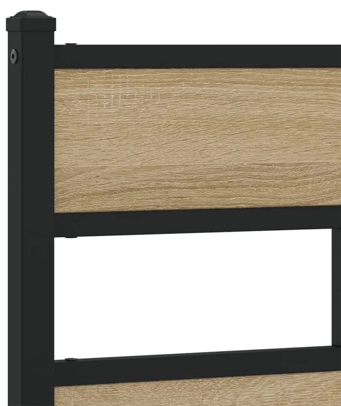 vidaXL Σκελετός Κρεβ. Χωρίς Στρώμα Sonoma Δρυς 90x200 εκ. Μεταλλικό