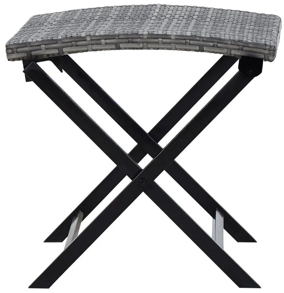 vidaXL Σκαμπό Πτυσσόμενο Γκρι από Συνθετικό Ρατάν