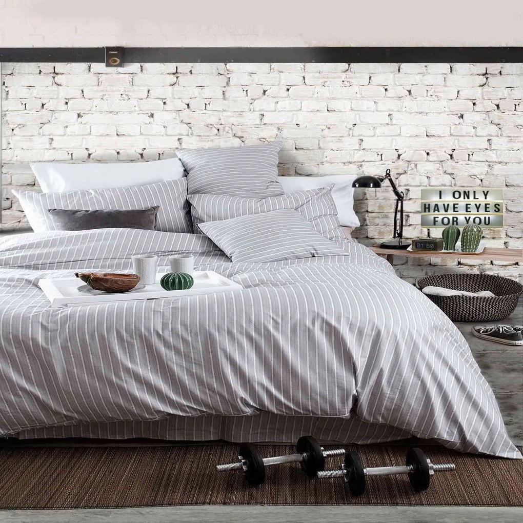 Σεντόνι Με Λάστιχο Granada Grey Ρυθμός Μονό 105x205cm 100% Cotton