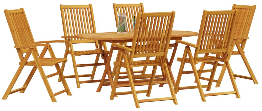 vidaXL Σετ Εξωτερικού Δείπνου 7 pcs Χρώμα ξύλου ακακίας Μεγάλο