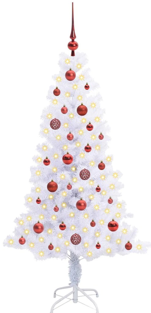 vidaXL Τεχνητό Χριστουγεννιάτικο Δέντρο Λευκό 150 cm PVC και Χάλυβας