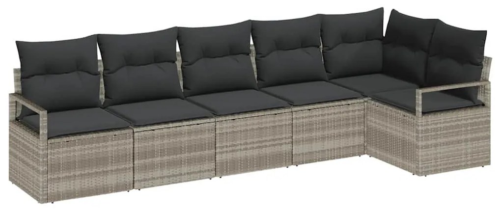 vidaXL Σετ Καναπέ Κήπου 6 pcs Ανοιχτό γκρι Πολυ rattan, βαμμένο ατσάλι