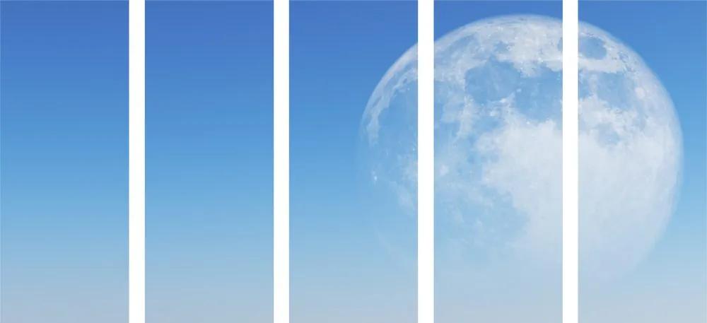 Εικόνα 5 μερών φεγγάρι πάνω από τη θάλασσα - 100x50